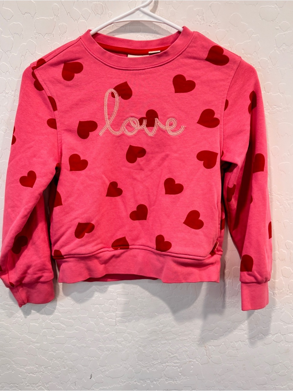 Scotch & Soda Pink Sweatshirt Red Heart Print Love Embroidery Girls 7/8 Med